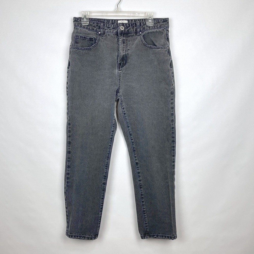 Nineteen 91 Women's Size 8 Gray Straight Leg Dark Wash High Rise Denim Jeans